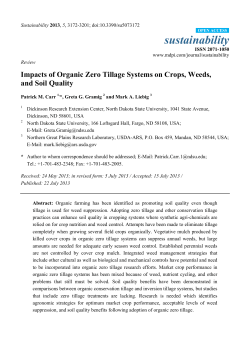 Impacts of Organic Zero Tillage Systems on Crops, Weeds, and Soil