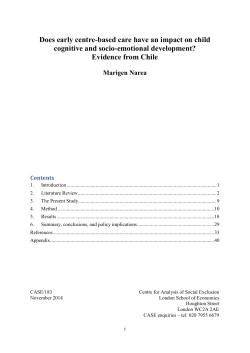 Does early centre-based care have an impact on child cognitive and