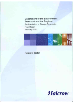 Sedimentation in Storage Reservoirs