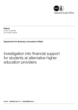 Investigation into financial support for students at alternative higher