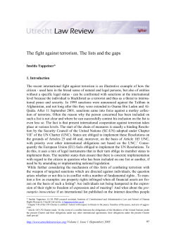The fight against terrorism. The lists and the gaps