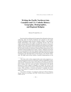 Writing the Pacific Northwest into Canadian and U.S. Catholic