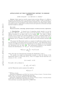 APPLICATION OF THE WASSERSTEIN METRIC TO SEISMIC