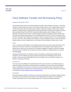Cisco Software Transfer and Re