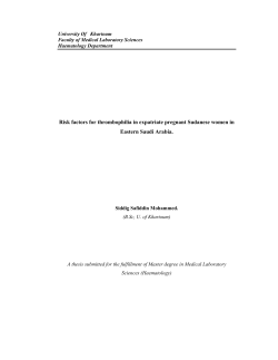 Risk factors for thrombophilia in expatriate