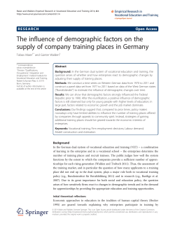 The influence of demographic factors on the supply of company
