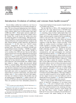 Introduction: Evolution of military and veterans brain health research