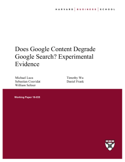Does Google Content Degrade Google Search? Experimental