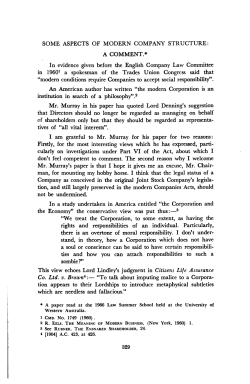 Lewi, M A --- "Some Aspects of Modern Company Structure: A