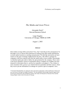 The Media and Asset Prices - The University of Chicago Booth