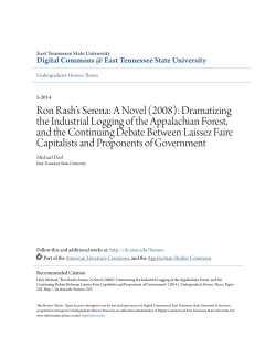 Ron Rash`s Serena: A Novel - Digital Commons @ East Tennessee