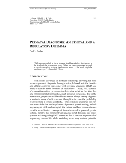 prenatal diagnosis: an ethical and a regulatory dilemma
