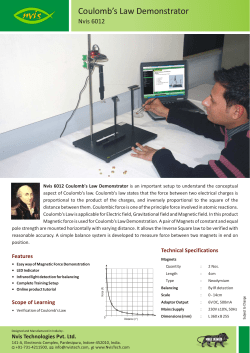 Nvis_6012 Coulomb`s Law Demonstrator