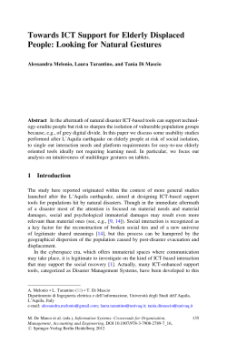 Towards ICT Support for Elderly Displaced People: Looking for