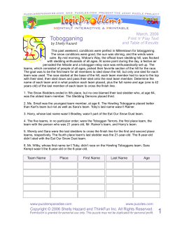 Tobogganing - PuzzlersParadise