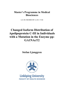 Changed Isoform Distribution of Apolipoprotein C-III in