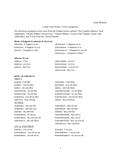 1 Sarah Babinski Lenape Final Project: Verb Conjugations The