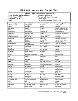 MS Grade 6 Language Arts 1 Through ESOL