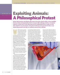 exploiting Animals: A philosophical protest