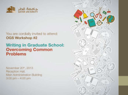 Academic Writing in Graduate School