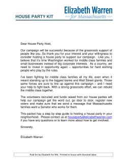 house party kit - Elizabeth Warren For Senate