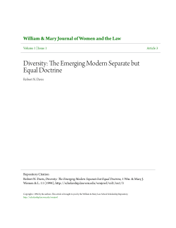 Diversity: The Emerging Modern Separate but Equal Doctrine
