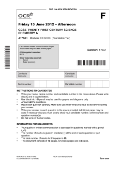 Question paper - Unit A171/01 - Modules C1, C2, C3
