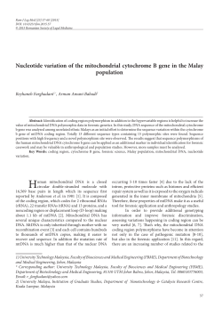 Nucleotide variation of the mitochondrial cytochrome B gene in the