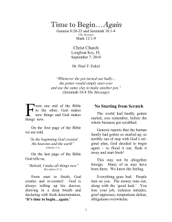 Time to Begin&hellip;Again - Christ Church of Longboat Key