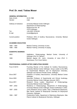 Prof. Dr. med. Tobias Moser - Institute for Auditory Neuroscience