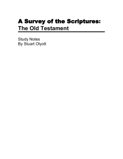 A Survey of the Scriptures: The Old Testament