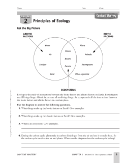 Principles of Ecology