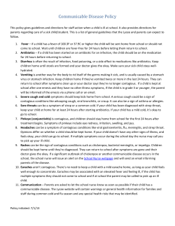 LFC Communicable disease policy