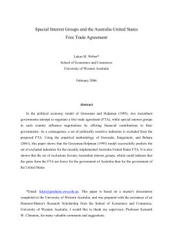 Special Interest Groups and the Australia
