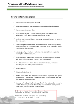 Protocol for production of Conservation Evidence synopses