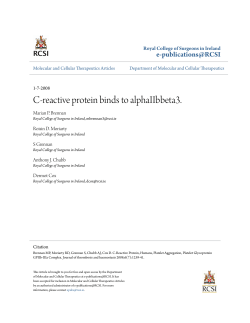 C-reactive protein binds to alphaIIbbeta3. - e