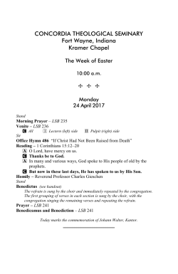 CONCORDIA THEOLOGICAL SEMINARY Fort Wayne