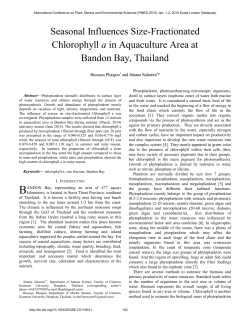 Seasonal Influences Size-Fractionated Chlorophyll a in Aquaculture