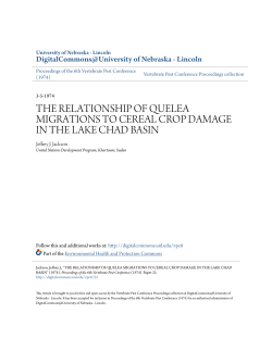 the relationship of quelea migrations to cereal crop damage in the