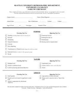 Fair Use Checklist - Seattle University