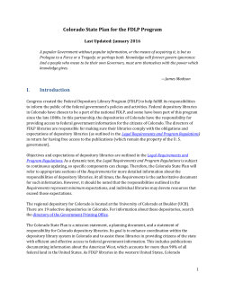 Colorado State Plan 2016 - University of Colorado Boulder