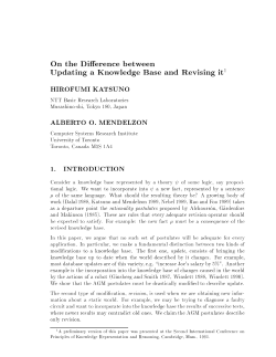 Update and Revision of Knowledge base