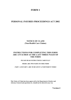Personal injury form 1 - Department of Justice and Attorney