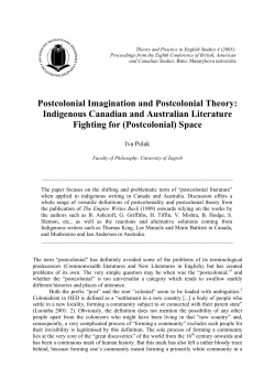 Postcolonial Imagination and Postcolonial Theory
