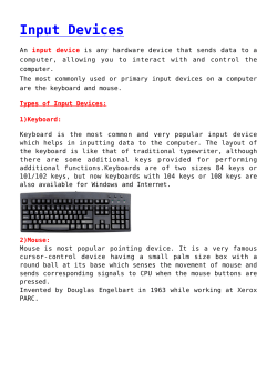 Input Devices - Study Regular