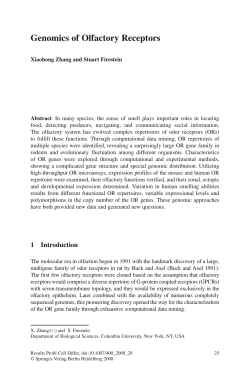 Genomics of Olfactory Receptors