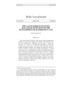The Last Bankrupt Hanged - Duke Law Scholarship Repository