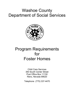 Program Requirement for Foster Homes 2014