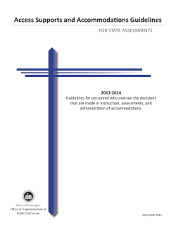 Access Supports and Accommodations Guidelines