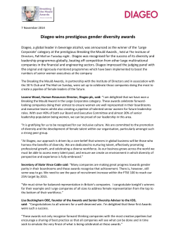 Diageo wins prestigious gender diversity awards